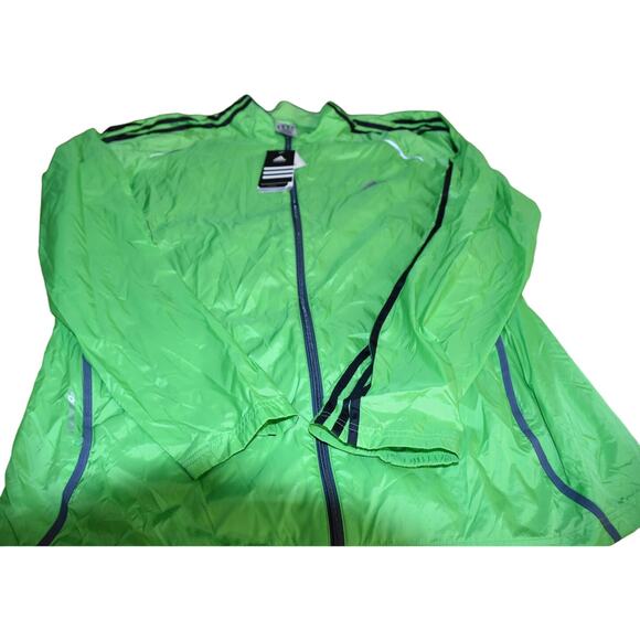 Adidas Clima Cool Running Wind Jacket, Green, Silver Reflection, NWT, 2XL - Picture 1 of 7